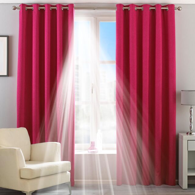 Essentials Twilight Thermal Blackout Eyelet Curtains in Pink - Size: 229 cm width x 137 cm drop - image 1