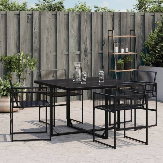 Berkfield Home Beautiful Garden Chairs 4 pcs Black Poly Rattan - image 1