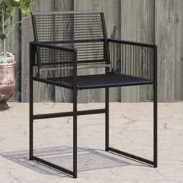 Berkfield Home Beautiful Garden Chairs 4 pcs Black Poly Rattan - thumbnail 2