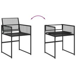 Berkfield Home Beautiful Garden Chairs 4 pcs Black Poly Rattan - thumbnail 8