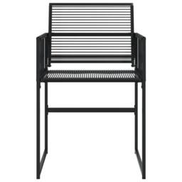 Berkfield Home Beautiful Garden Chairs 4 pcs Black Poly Rattan - thumbnail 4