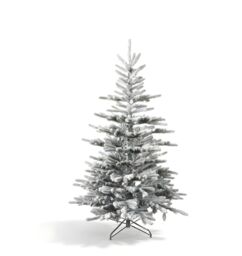 Shatchi 8FT Californian Pine Snow Covered Green Tips Bushy Artificial Plain Christmas Tree in White