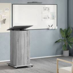 Berkfield Home Lectern with Wheels & Drawer Grey Sonoma 55x55x107 cm Engineered Wood - Size: 55 x 55 x 107 cm - thumbnail 3