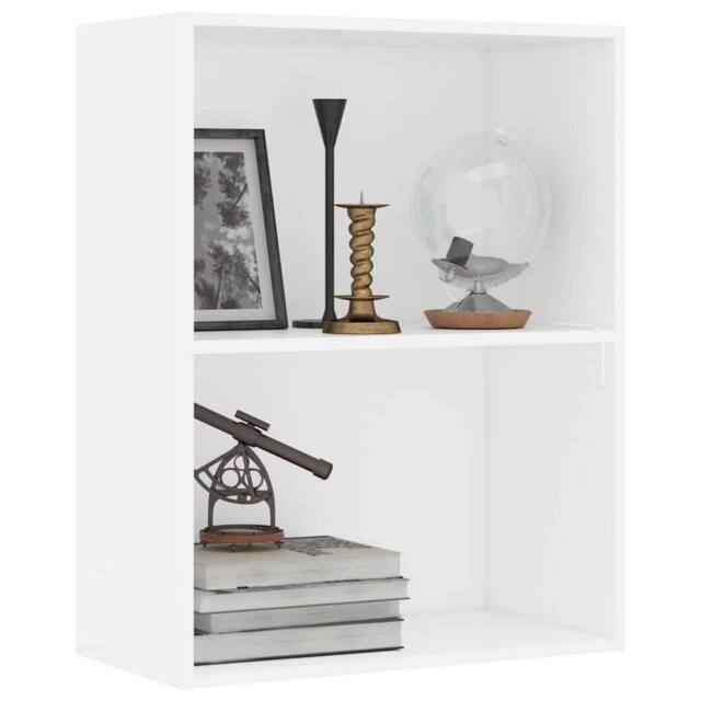 Berkfield Home Classic 2-Tier Book Cabinet White 60x30x76.5 cm Engineered Wood - image 1