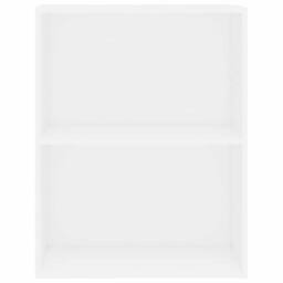 Berkfield Home Classic 2-Tier Book Cabinet White 60x30x76.5 cm Engineered Wood - thumbnail 4