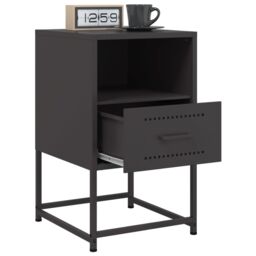 Berkfield Home Bedside Cabinets 2 pcs Black 36x39x60.5 cm Steel - thumbnail 4