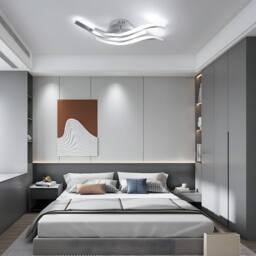 Pheashine Silver 3 Wave LED Ceiling Light, 24W Cool White, 52×15×10cm Flush Lamp - thumbnail 6