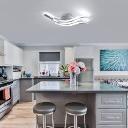 Pheashine Silver 3 Wave LED Ceiling Light, 24W Cool White, 52×15×10cm Flush Lamp - thumbnail 7