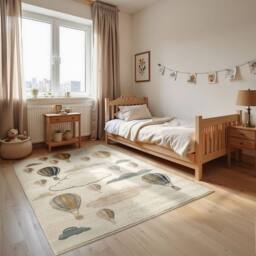 THE RUGS Adventures Kids Rug Party Theme Low Pile Playroom Rug Runner in Ivory - Size: 120 cm x 170 cm - thumbnail 6