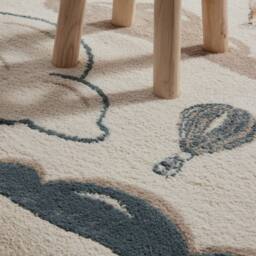 THE RUGS Adventures Kids Rug Party Theme Low Pile Playroom Rug Runner in Ivory - Size: 120 cm x 170 cm - thumbnail 4