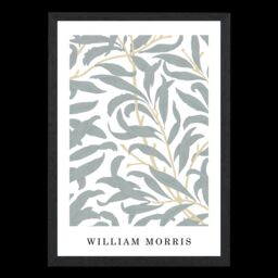 ARTZE William Morris Sage Green Willow Art Print / Black Frame / SIZE: A3 in Pale Green - thumbnail 2