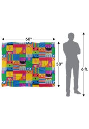Sesame Street Squares Silky Touch Super Soft Throw Blanket 152 X 127 cm in White - thumbnail 5