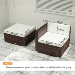 OUTSUNNY Patio Furniture Cushions Water-Repellent in Cream - thumbnail 3