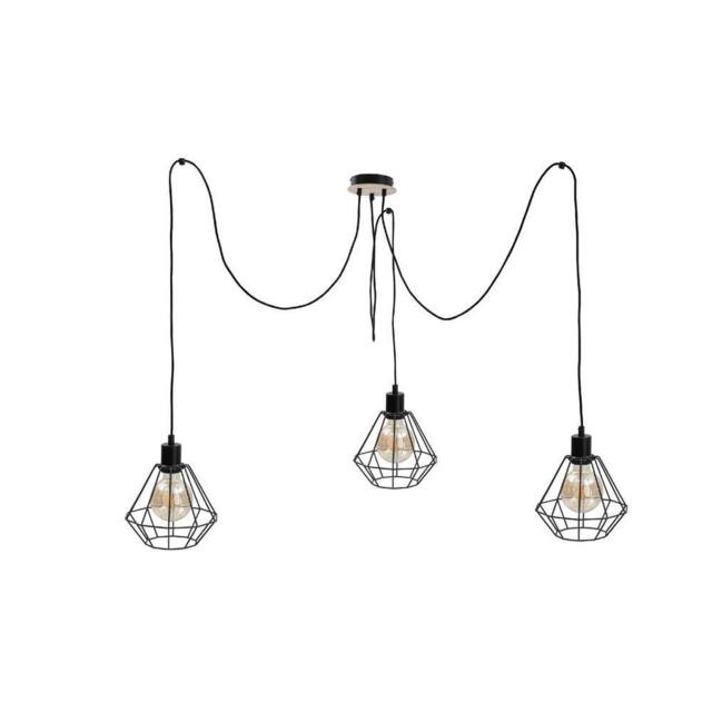 Netlighting Atwood Cluster Pendant Ceiling Light Black Wood 3x E27