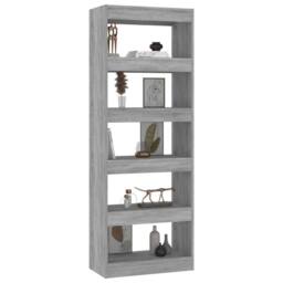 Berkfield Home Book Cabinet/Room Divider Concrete Grey 60x30x166 cm Engineered Wood - Size: 60 x 30 x 166 cm - thumbnail 4