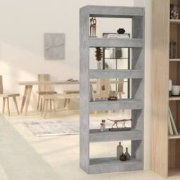 Berkfield Home Book Cabinet/Room Divider Concrete Grey 60x30x166 cm Engineered Wood - Size: 60 x 30 x 166 cm - thumbnail 2