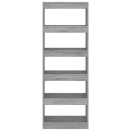 Berkfield Home Book Cabinet/Room Divider Concrete Grey 60x30x166 cm Engineered Wood - Size: 60 x 30 x 166 cm - thumbnail 5