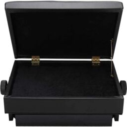 Hinsinc Piano Stool Height Adjustable Wooden Stool Keyboard Cushion Seat in Black - thumbnail 8