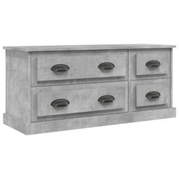 Berkfield Home TV Cabinet Concrete Grey 100x35.5x45 cm Engineered Wood - thumbnail 2