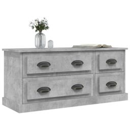 Berkfield Home TV Cabinet Concrete Grey 100x35.5x45 cm Engineered Wood - thumbnail 4