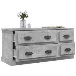 Berkfield Home TV Cabinet Concrete Grey 100x35.5x45 cm Engineered Wood - thumbnail 5