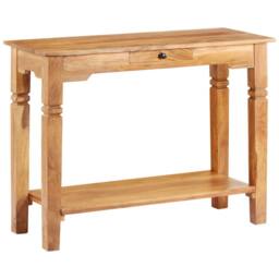 Berkfield Home Beautiful Console Table 100x40x76 cm Solid Acacia Wood in Brown - Size: 100 x 40 x 76 cm - thumbnail 2