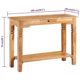 Berkfield Home Beautiful Console Table 100x40x76 cm Solid Acacia Wood in Brown - Size: 100 x 40 x 76 cm - thumbnail 8