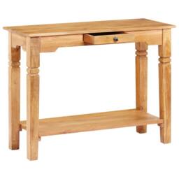 Berkfield Home Beautiful Console Table 100x40x76 cm Solid Acacia Wood in Brown - Size: 100 x 40 x 76 cm - thumbnail 1