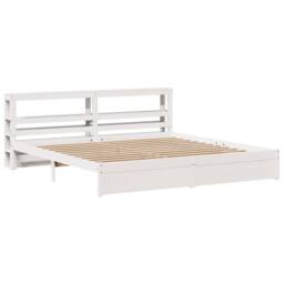 Berkfield Home Bed Frame with Headboard without Mattress White 180x200 cm Super King - thumbnail 3