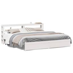 Berkfield Home Bed Frame with Headboard without Mattress White 180x200 cm Super King - thumbnail 1