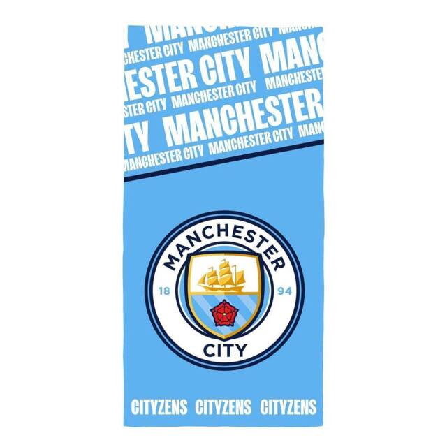 Manchester City FC Cityzens Crest Towel in Mid Blue - image 1