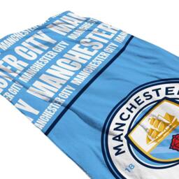 Manchester City FC Cityzens Crest Towel in Mid Blue - thumbnail 2