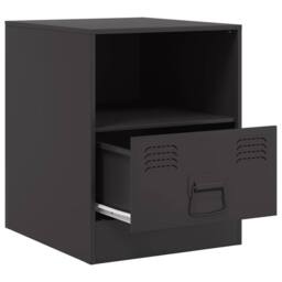 Berkfield Home Stylish Bedside Cabinets 2pcs Black 34.5x39x44 cm Steel - thumbnail 7