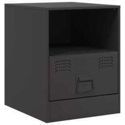 Berkfield Home Stylish Bedside Cabinets 2pcs Black 34.5x39x44 cm Steel - thumbnail 6