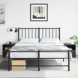 Berkfield Home Stylish Bedside Cabinets 2pcs Black 34.5x39x44 cm Steel - thumbnail 2