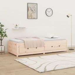 Berkfield Home Day Bed 75x190 cm Small Single Solid Wood Pine in Brown - thumbnail 4