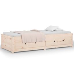 Berkfield Home Day Bed 75x190 cm Small Single Solid Wood Pine in Brown - thumbnail 5