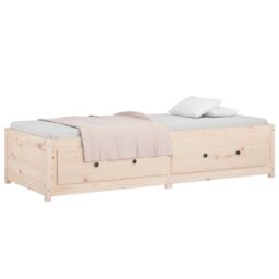Berkfield Home Day Bed 75x190 cm Small Single Solid Wood Pine in Brown - thumbnail 6