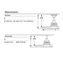 Netlighting Alo Recessed 152cm Ceiling Fan Matt Black Pine Blades - thumbnail 2