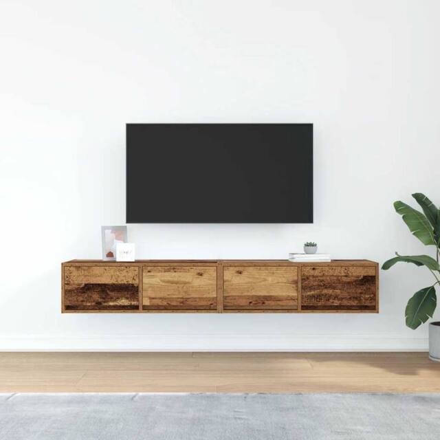 Berkfield Home TV Cabinets 2 pcs Old Wood 80x31x25.5 cm Engineered Wood in Brown - image 1