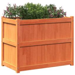 Berkfield Home Beautiful Garden Planter Wax Brown 90x50x70 cm Solid Wood Pine - Size: 90 x 50 x 70 cm - thumbnail 4