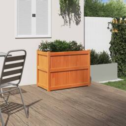 Berkfield Home Beautiful Garden Planter Wax Brown 90x50x70 cm Solid Wood Pine - Size: 90 x 50 x 70 cm