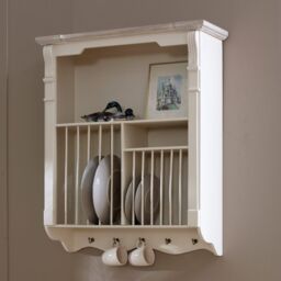 Melody Maison Cream Wall Mounted Plate Rack - Lyon Range - thumbnail 5