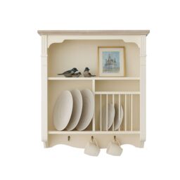 Melody Maison Cream Wall Mounted Plate Rack - Lyon Range - thumbnail 1