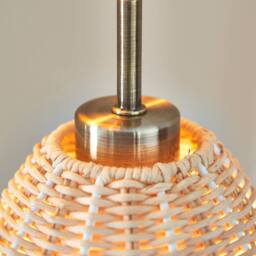 First Choice Lighting Celie - Rattan & Antique Brass Details 3 Light Cluster Pendant in Bronze - thumbnail 8
