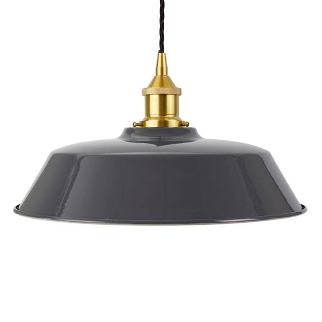 SE Home Slate Grey Chancery Pendant Light - Polished Brass - Black Twisted - image 1