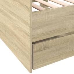 Berkfield Home Versatile Daybed with Drawers without Mattress Sonoma Oak 90x190 in Light Tan - thumbnail 7