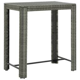 Berkfield Home 5 Piece Garden Bar Set Grey Poly Rattan&Solid Wood Acacia - thumbnail 5