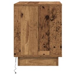 Berkfield Home Bedside Cabinet with LED Lights Old Wood 44x34, 5x45 cm in Brown - thumbnail 7
