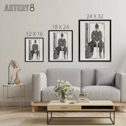 "Artery8 Harlequin Clown Portrait De Mesquita Framed Canvas Wall Art Print in White - Size: W18"" x H24""" - thumbnail 4